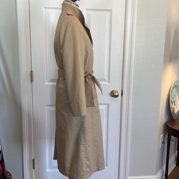 London fog rain coat trench khaki removable zipper fur lining 8 Petite 8P - Picture 7 of 16